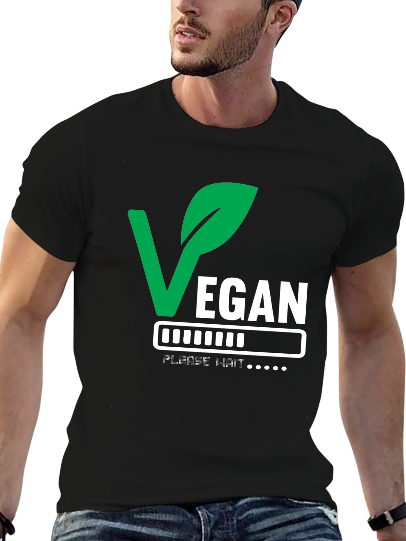 Vegan Please Wait T-Shirt - Loading Veganism