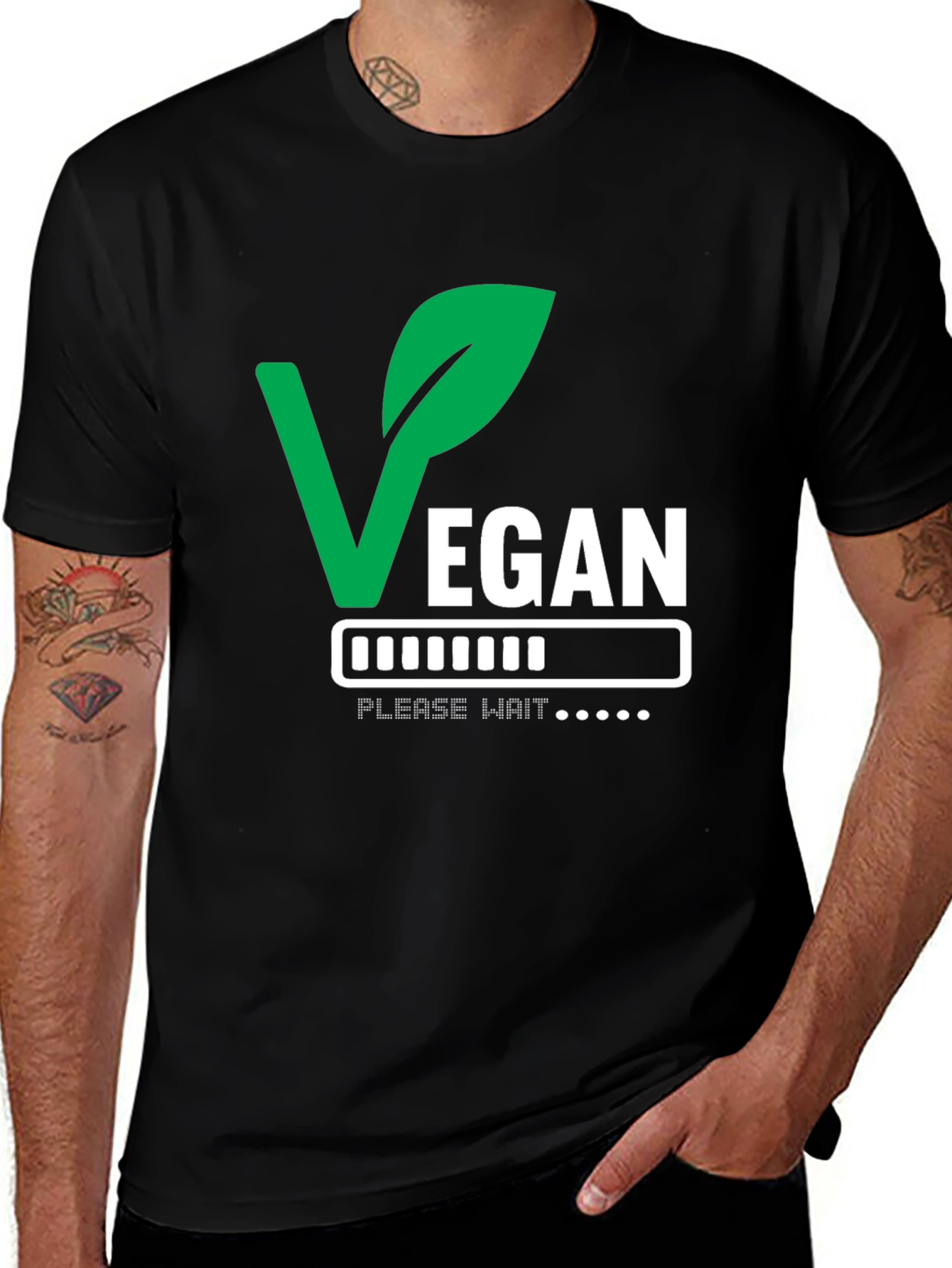 Vegan Please Wait T-Shirt - Loading Veganism
