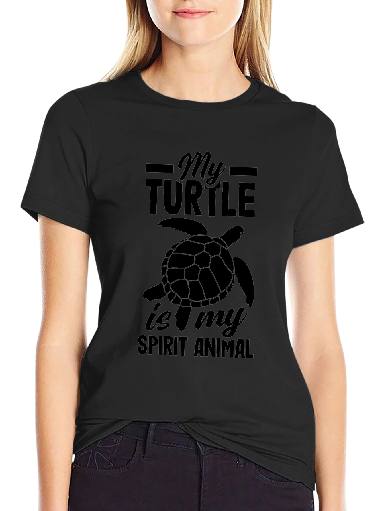 Turtle Spirit Animal Black T-Shirt