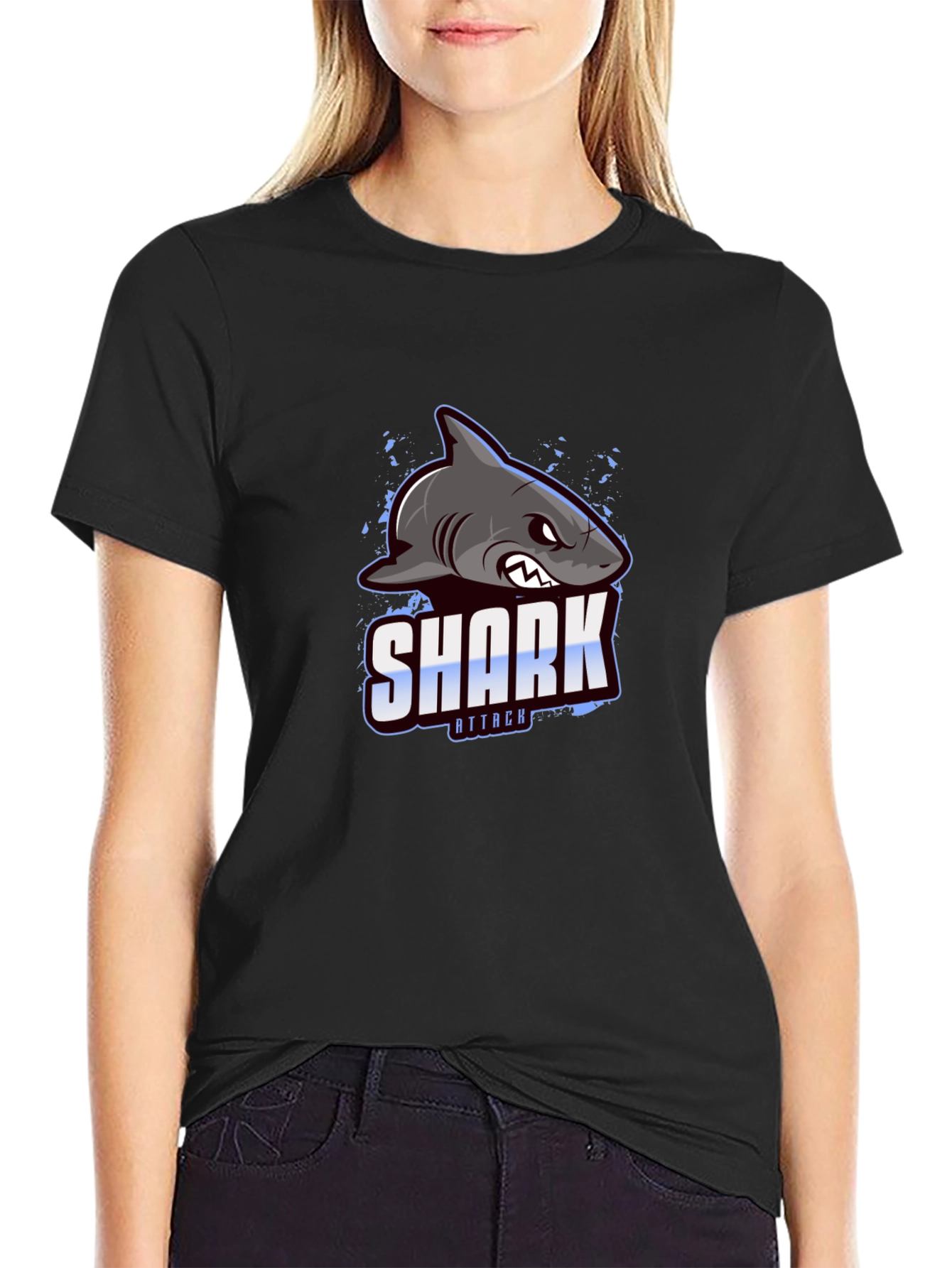 Shark Attack Graphic Print T-Shirt