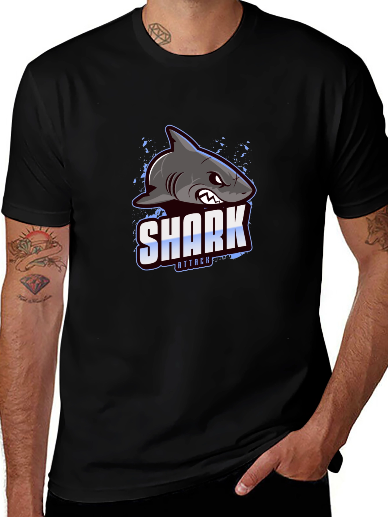 Shark Attack Graphic Print T-Shirt