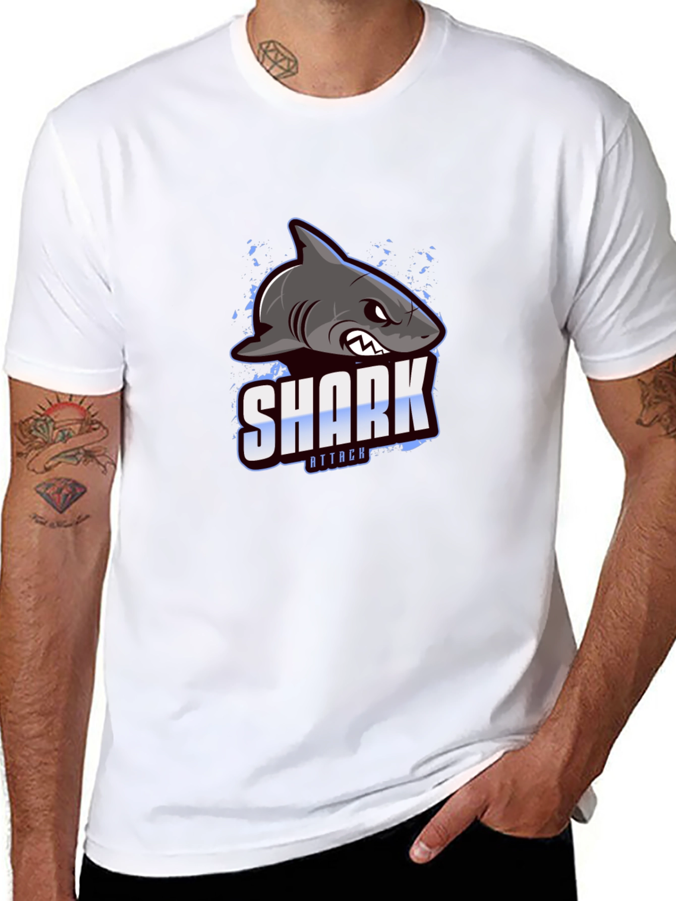 Shark Attack Graphic Print T-Shirt