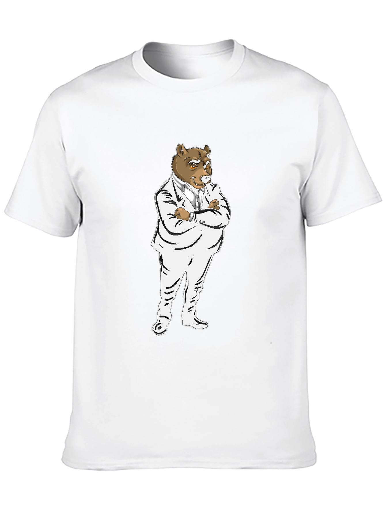 Bear Boss T-Shirt - Black Crew Neck Graphic Tee