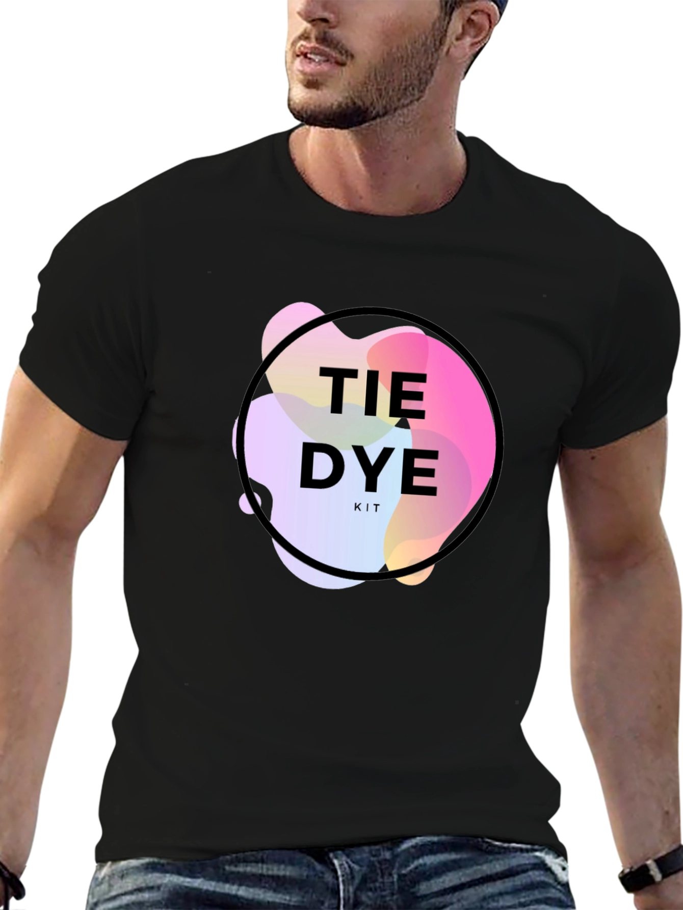 Tie Dye Kit Graphic Tee - Trendy Mens T-Shirt