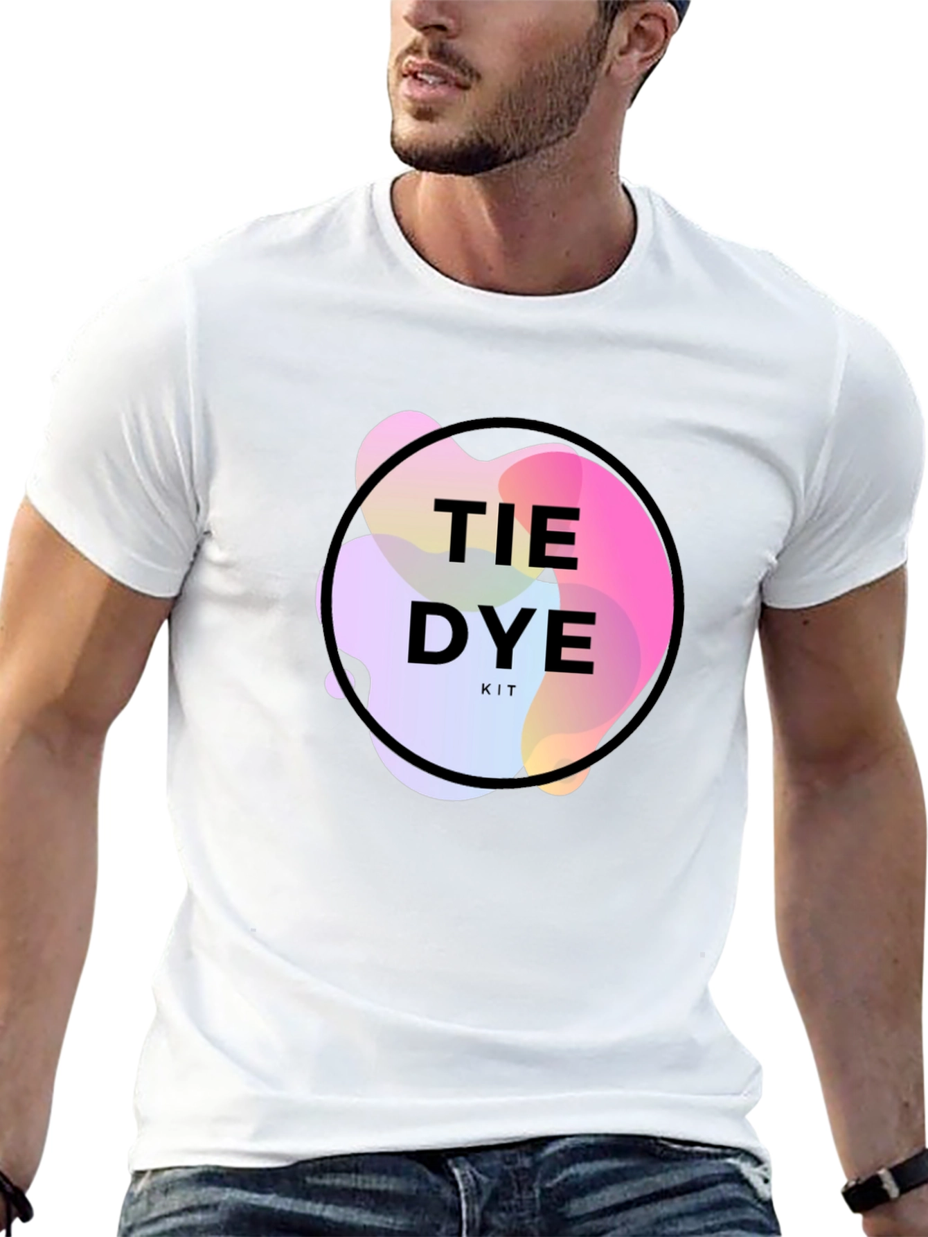 Tie Dye Kit Graphic Tee - Trendy Mens T-Shirt