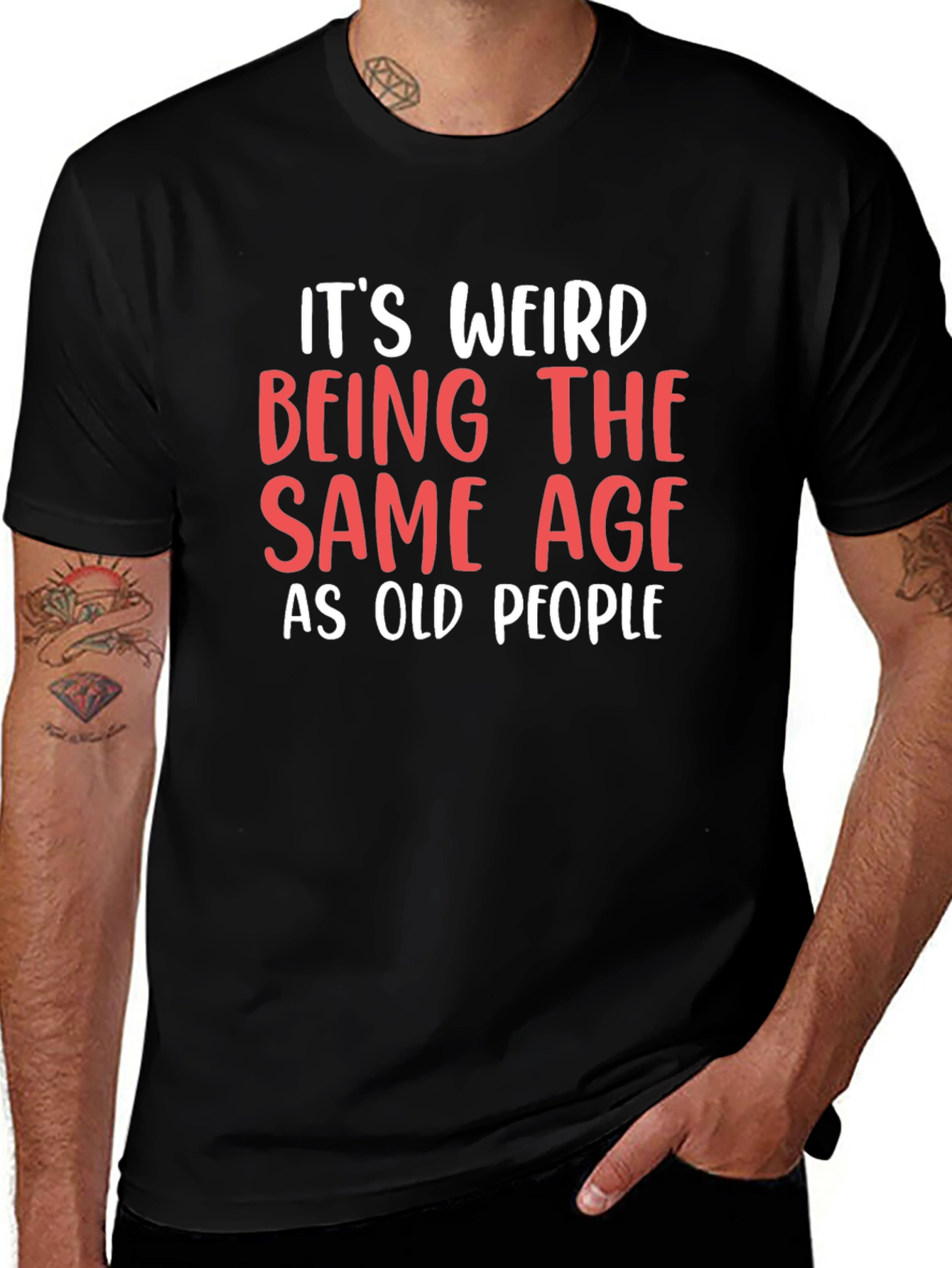 Funny Same Age As Old People Graphic Tee