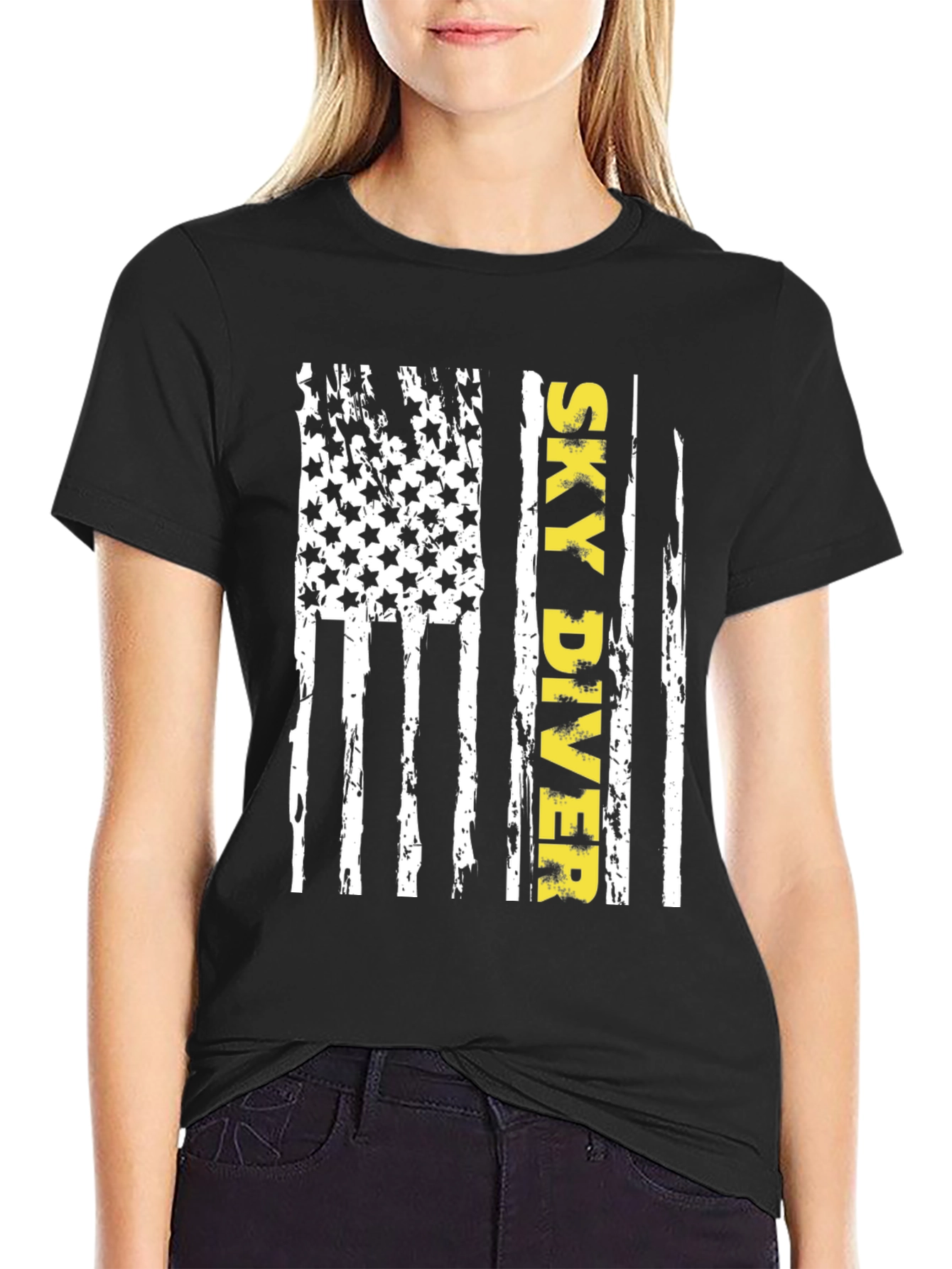 Sky Diver American Flag T-Shirt