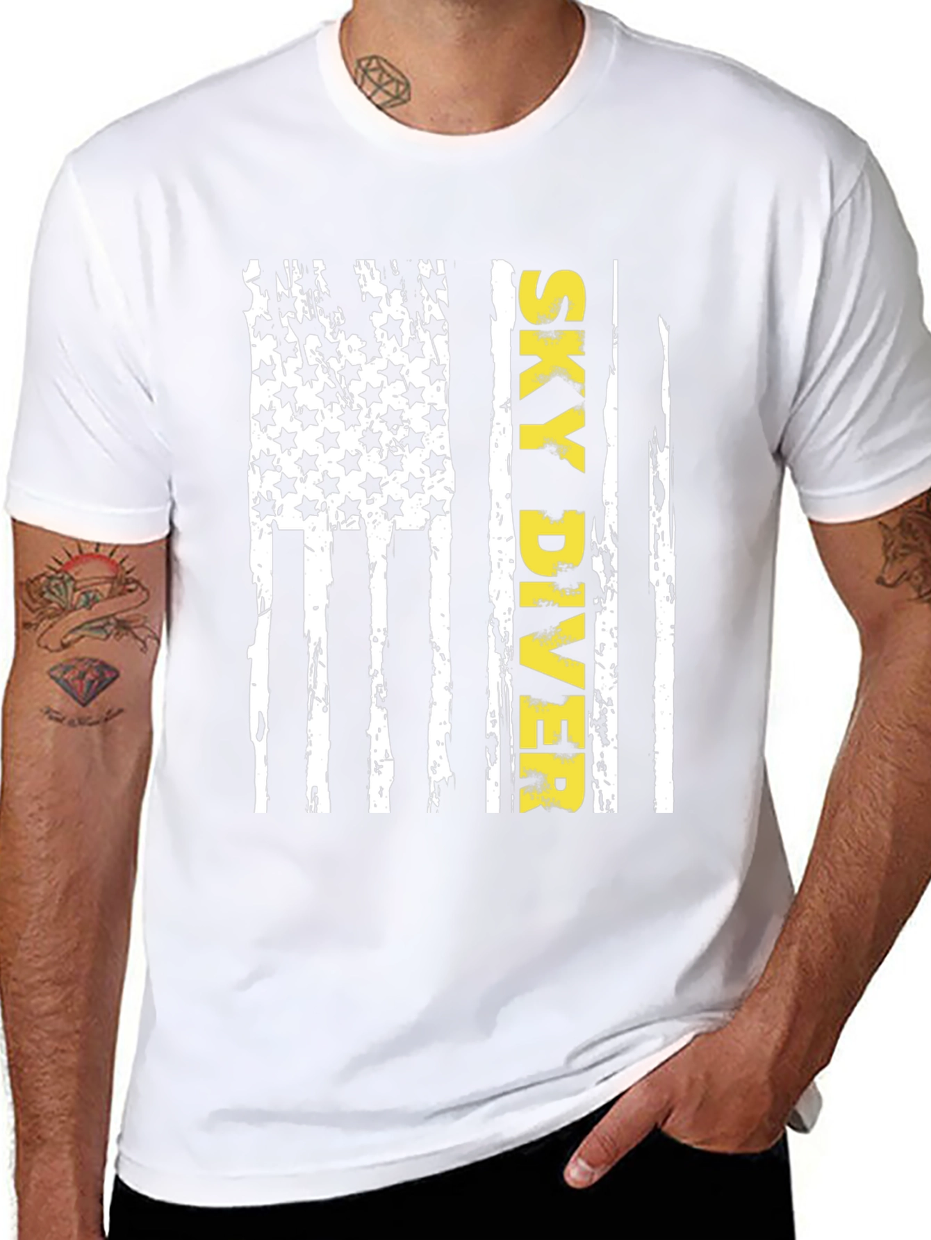 Sky Diver American Flag T-Shirt