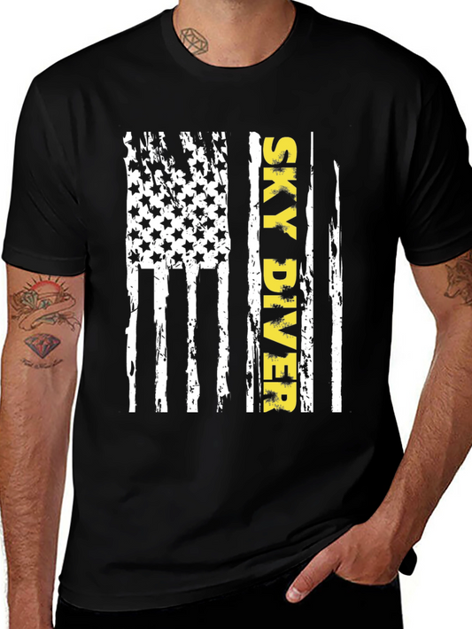 Sky Diver American Flag T-Shirt