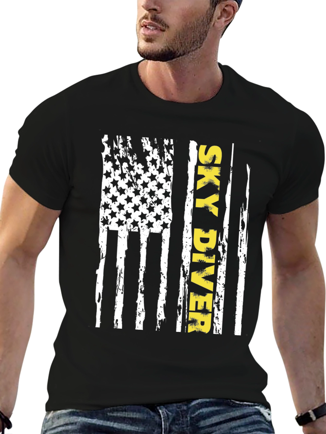 Sky Diver American Flag T-Shirt