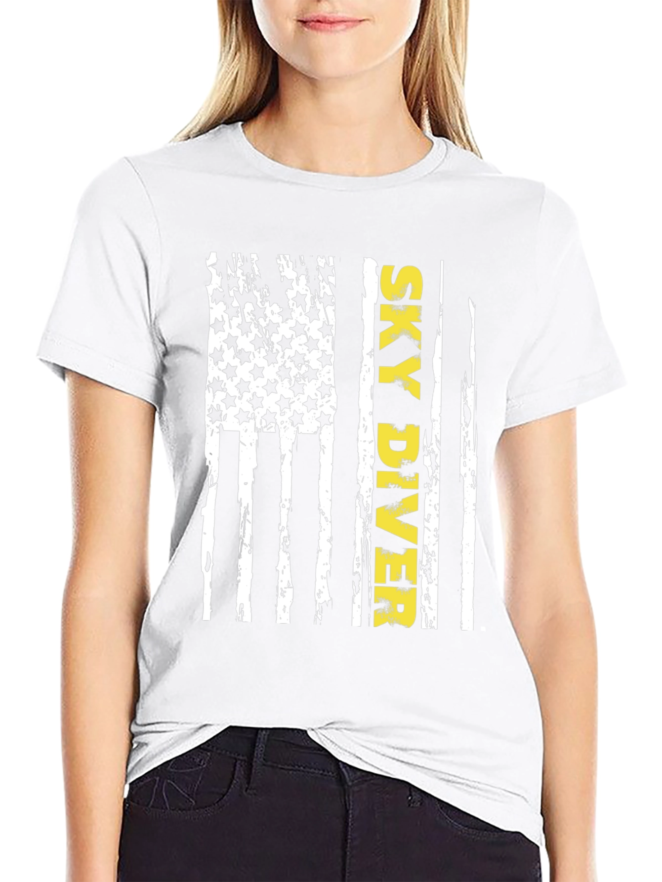 Sky Diver American Flag T-Shirt