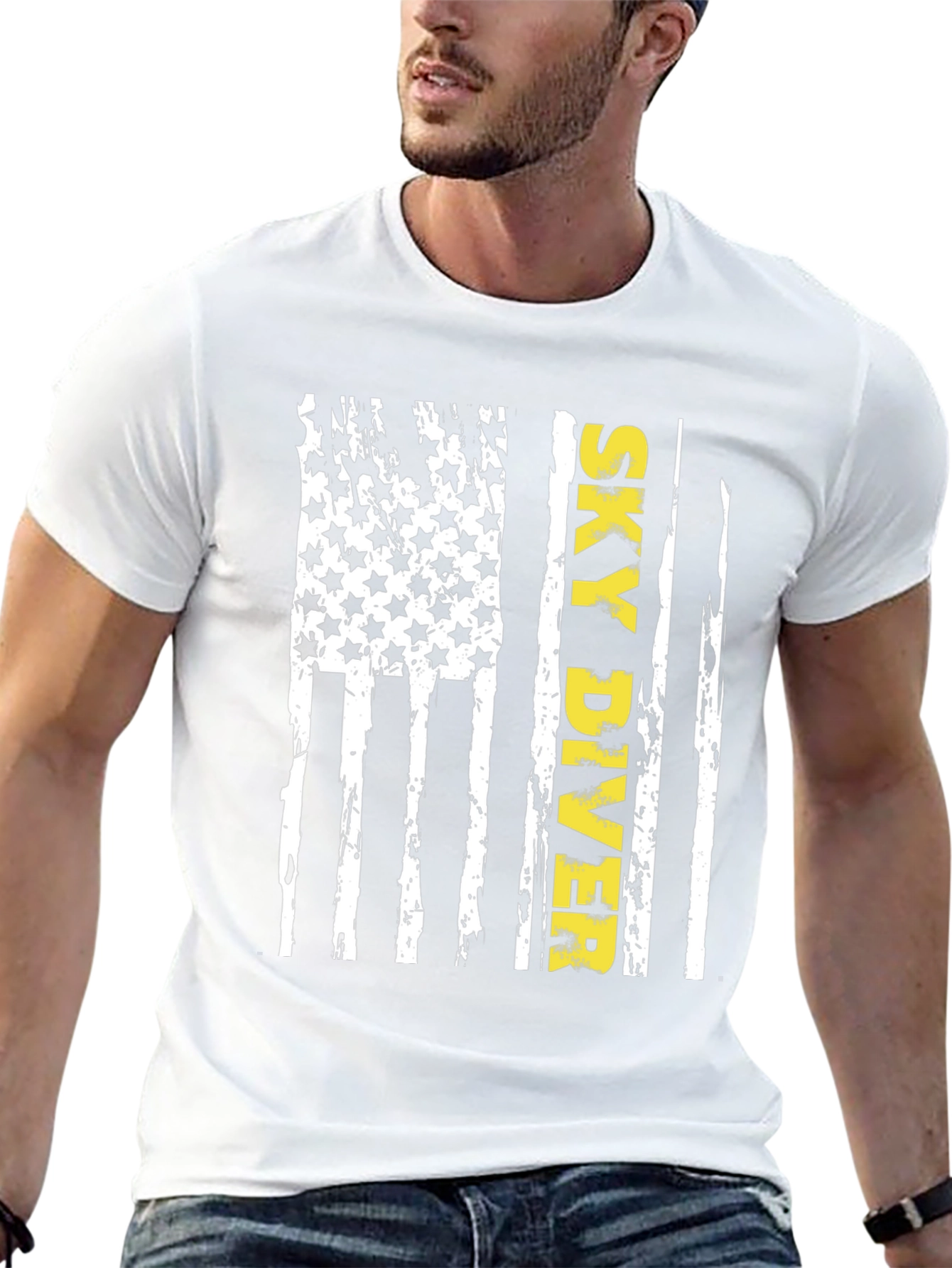 Sky Diver American Flag T-Shirt