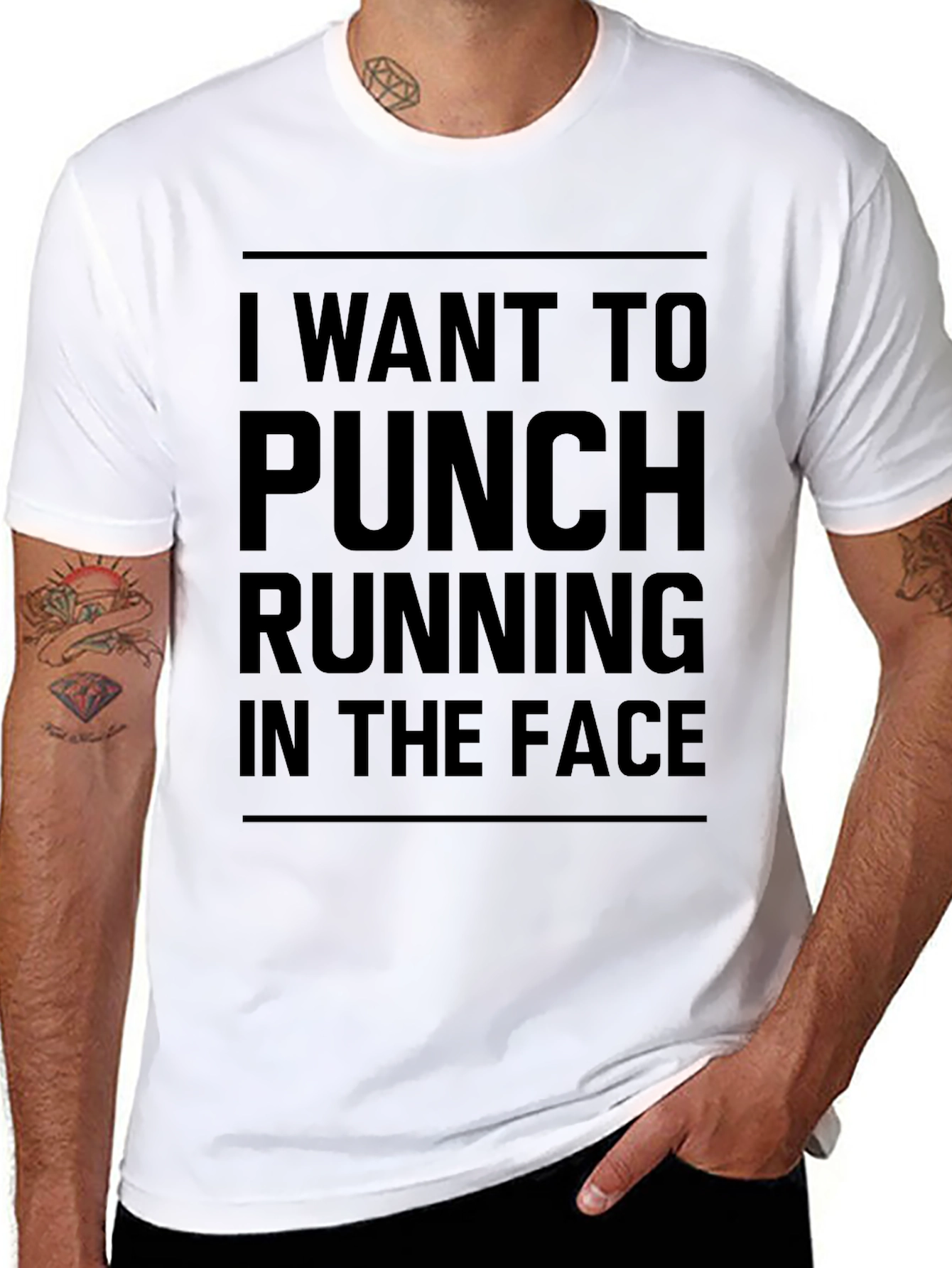 Funny Running T-Shirt - I Want To Punch Running