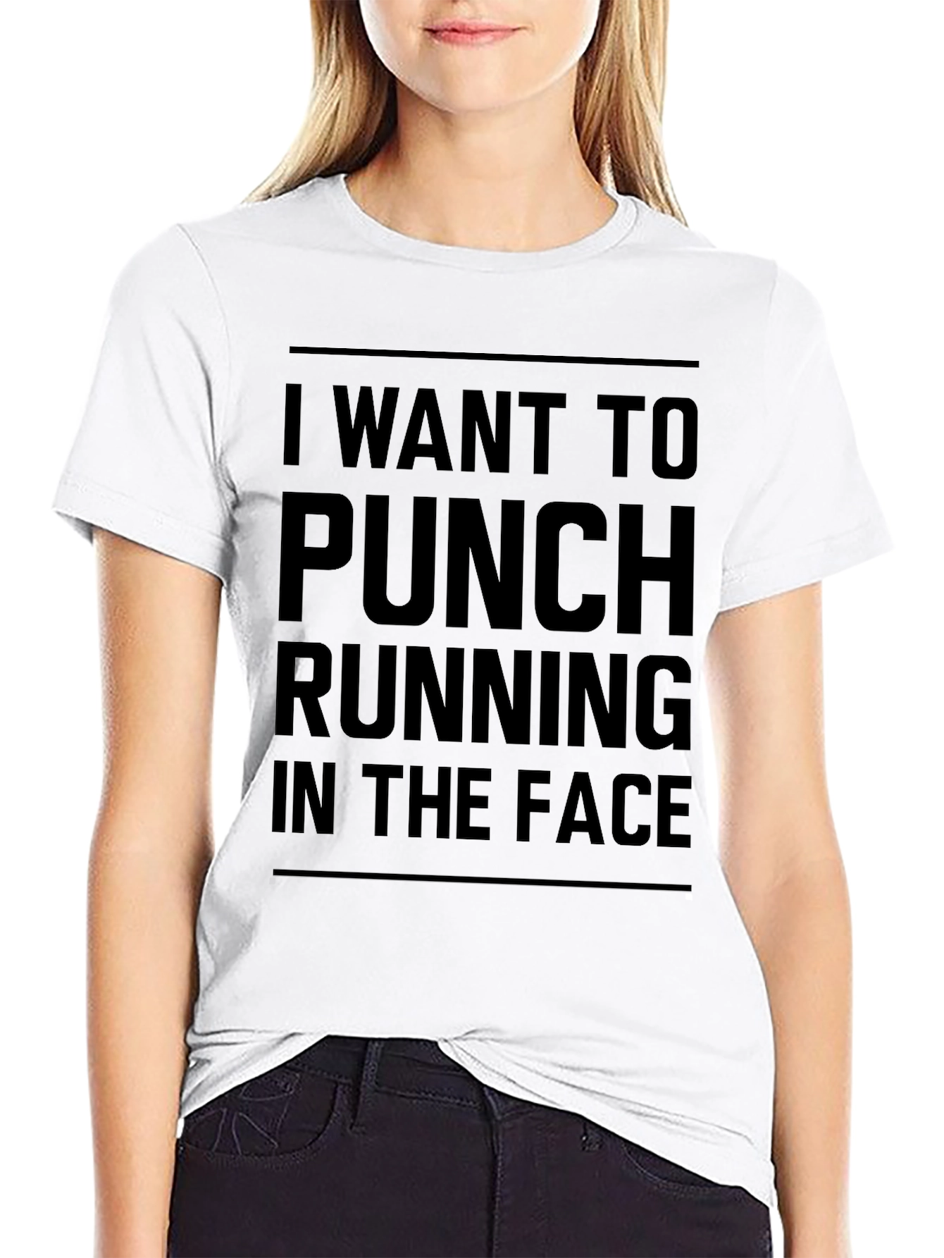Funny Running T-Shirt - I Want To Punch Running
