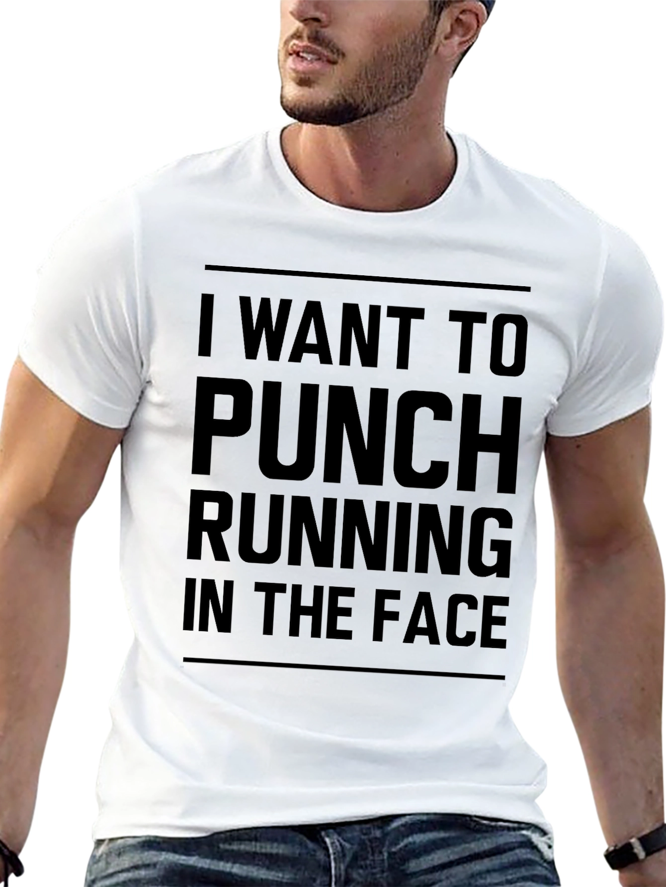 Funny Running T-Shirt - I Want To Punch Running