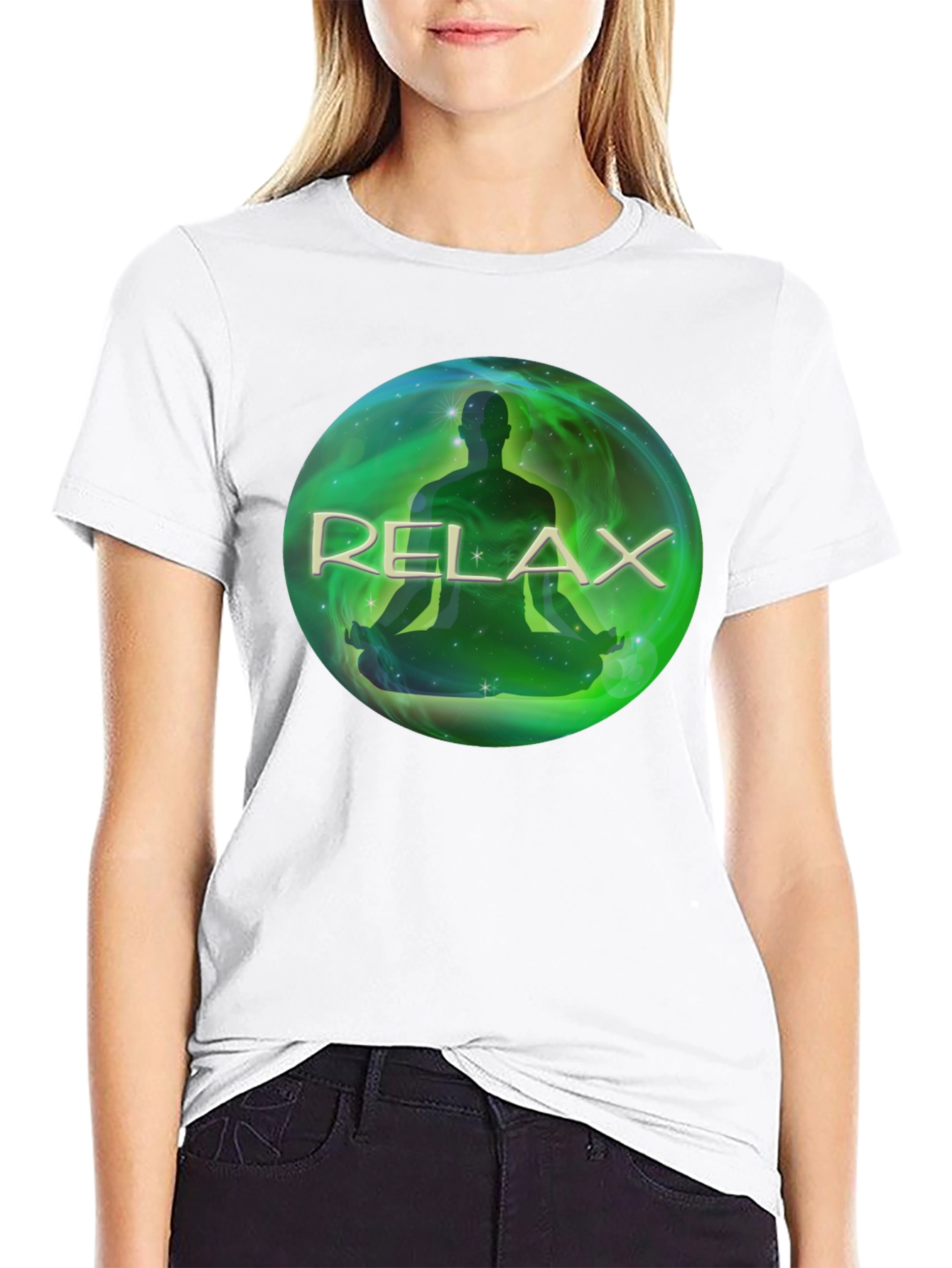 Relax Meditation T-Shirt - Black Soft Fabric
