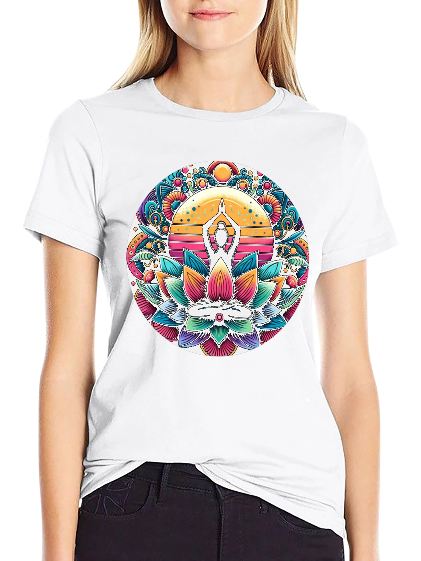 Yoga Lotus Mandala Graphic Tee