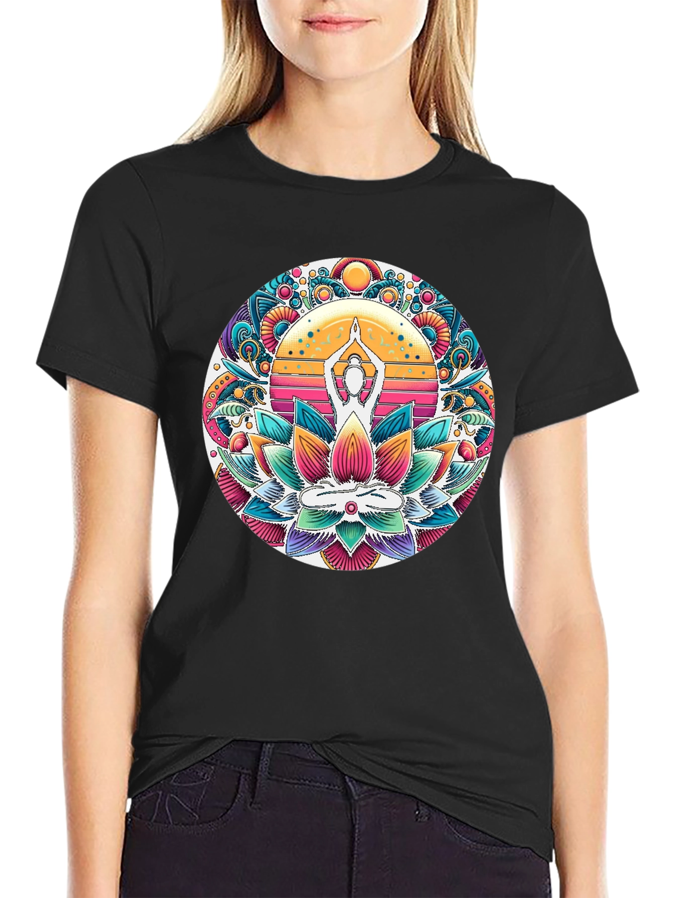 Yoga Lotus Mandala Graphic Tee
