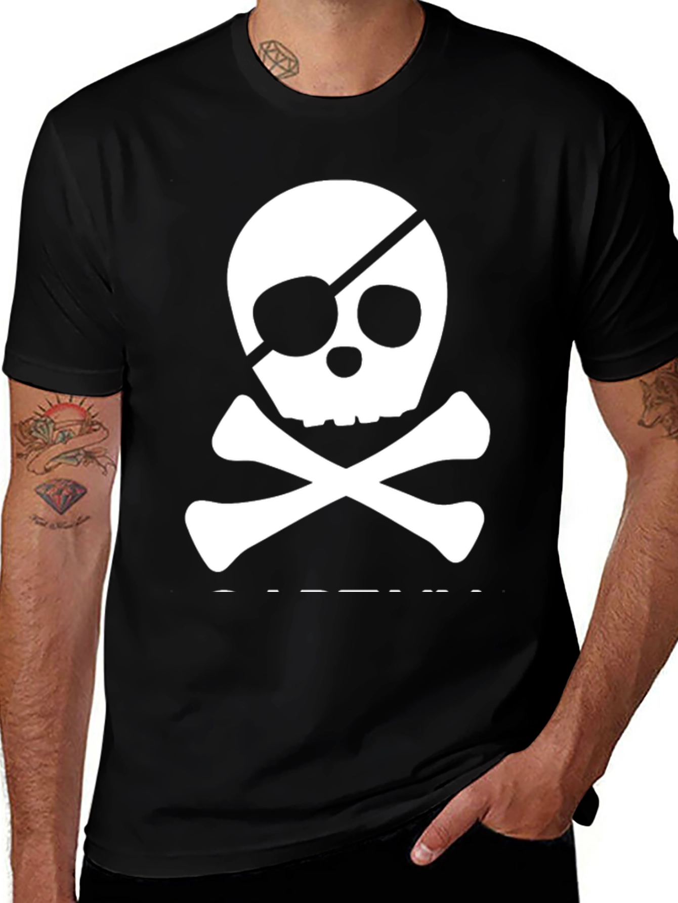 Skull & Crossbones Tee - Pirate Style Black T-Shirt