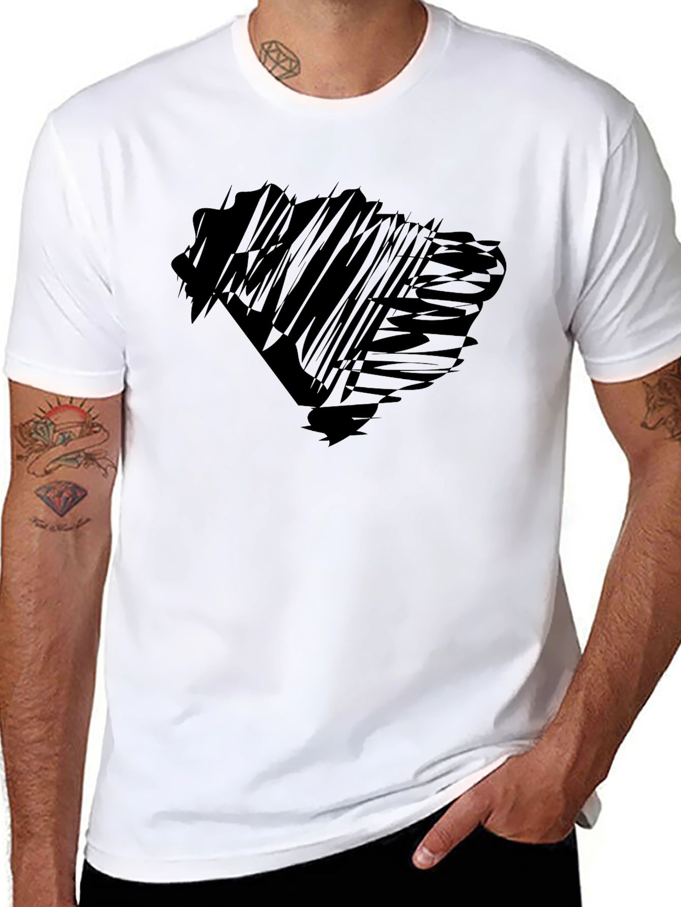 Abstract Graphic Black T-Shirt for Men