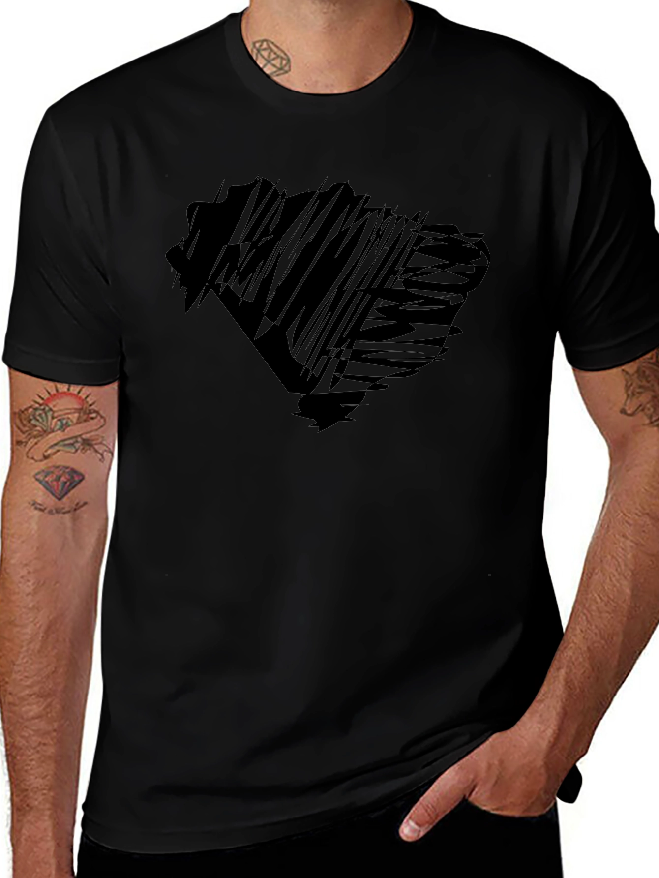Abstract Graphic Black T-Shirt for Men