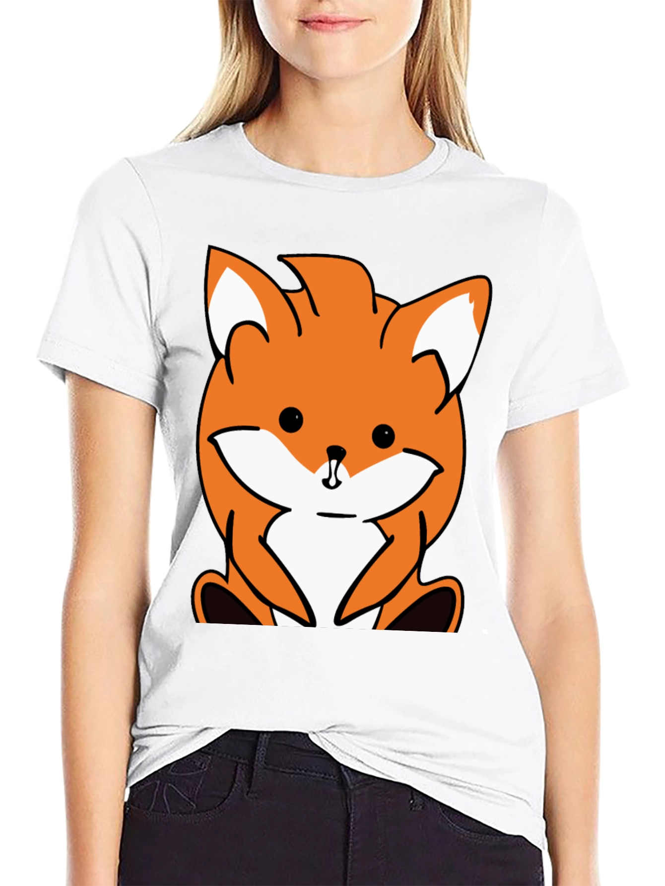 Cute Fox Graphic Tee - Black Unisex T-Shirt