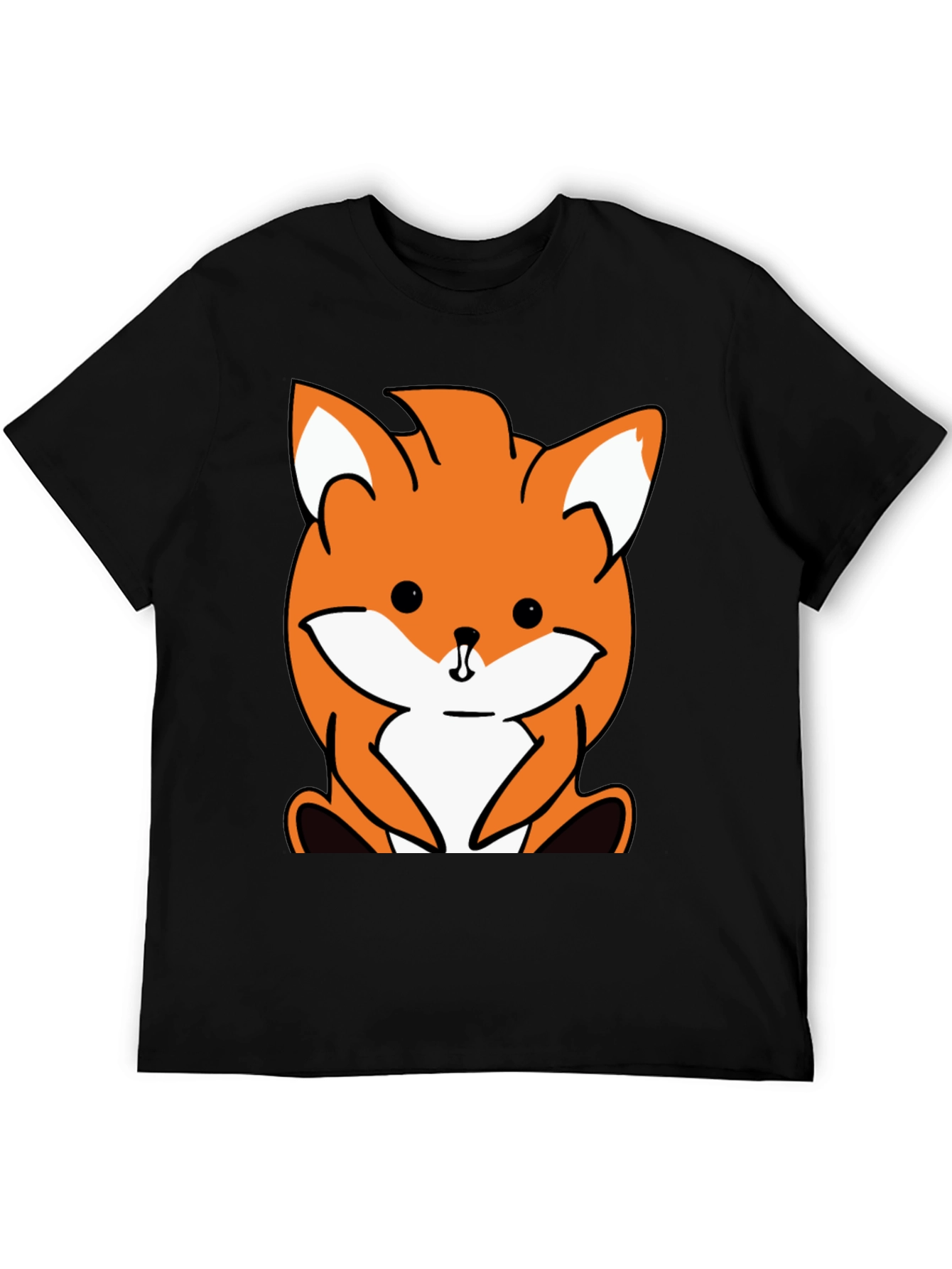 Cute Fox Graphic Tee - Black Unisex T-Shirt