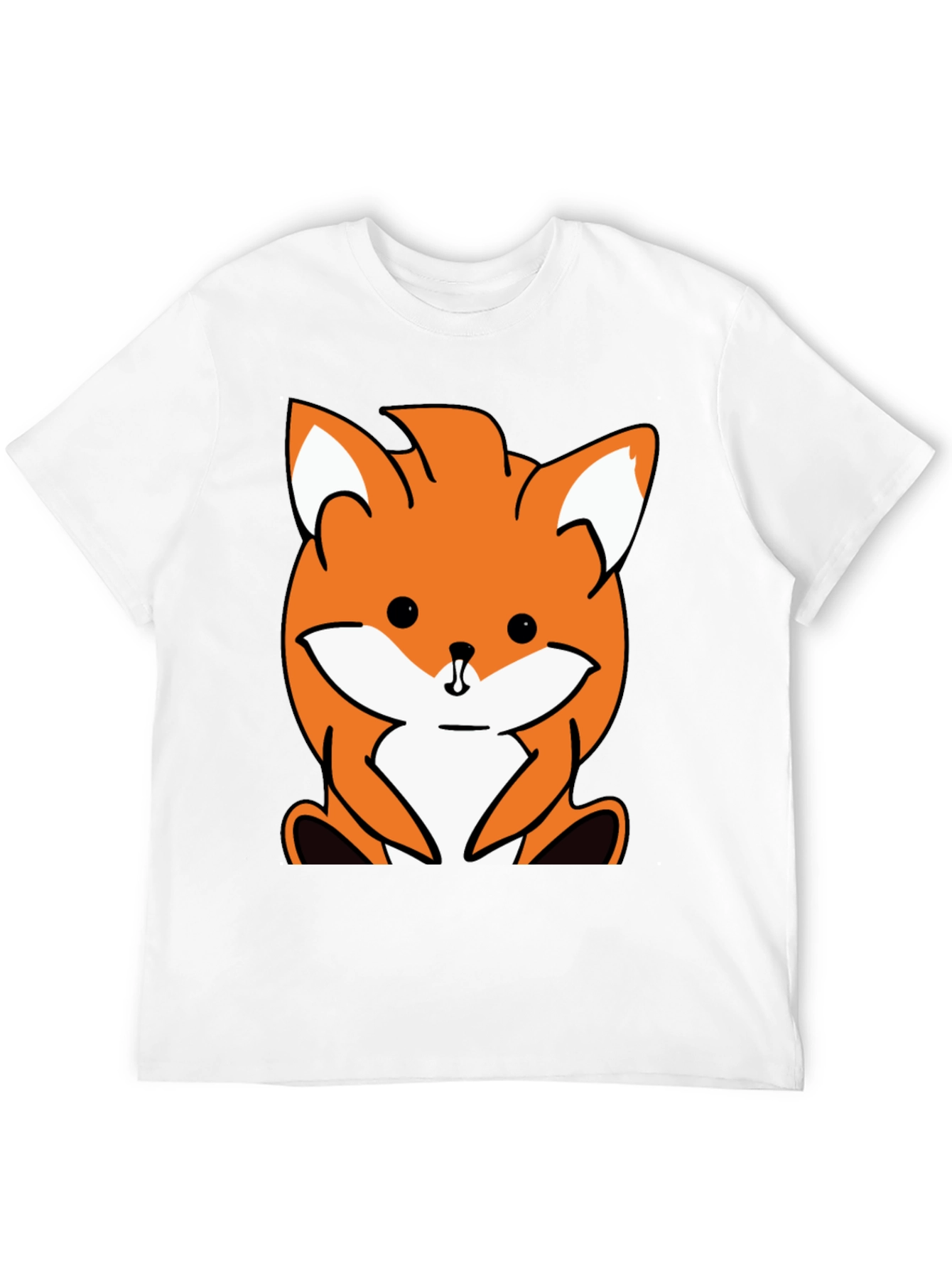 Cute Fox Graphic Tee - Black Unisex T-Shirt