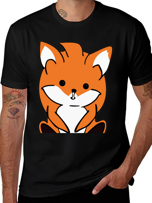 Cute Fox Graphic Tee - Black Unisex T-Shirt