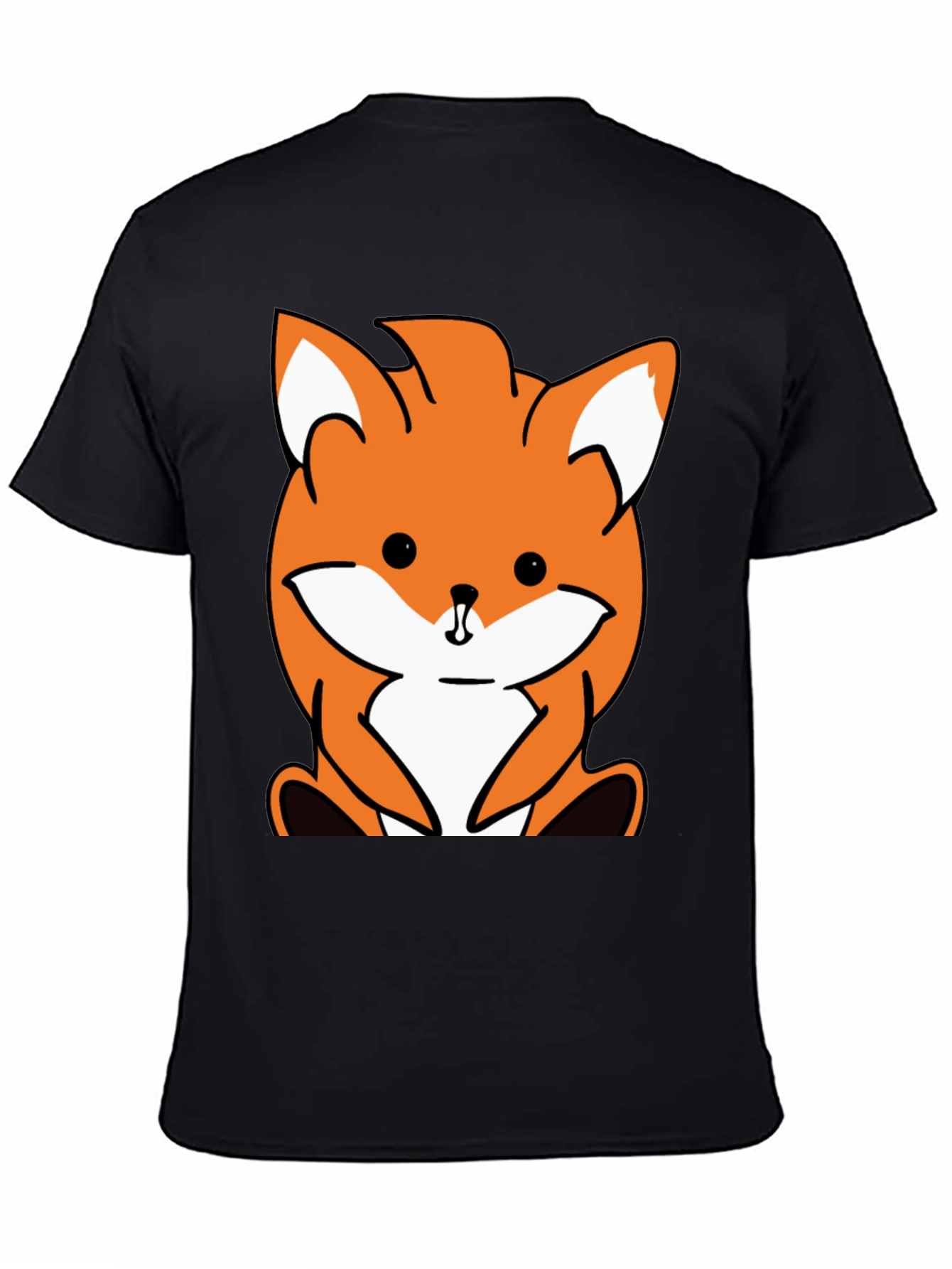 Cute Fox Graphic Tee - Black Unisex T-Shirt