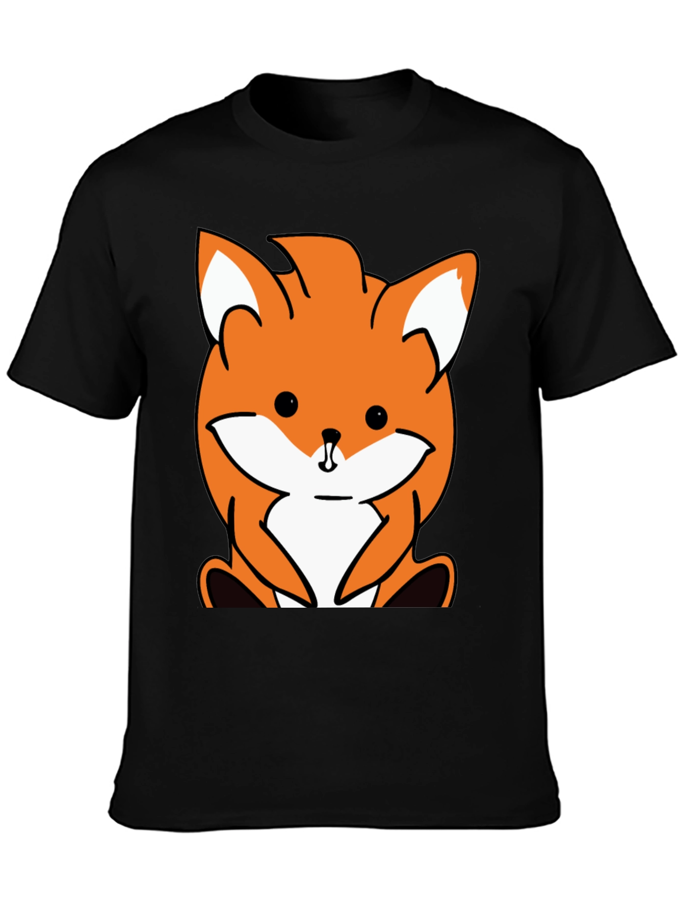 Cute Fox Graphic Tee - Black Unisex T-Shirt