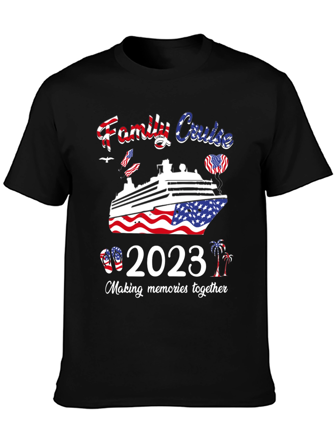 Family Cruise 2023 T-Shirt Patriotic USA Trip