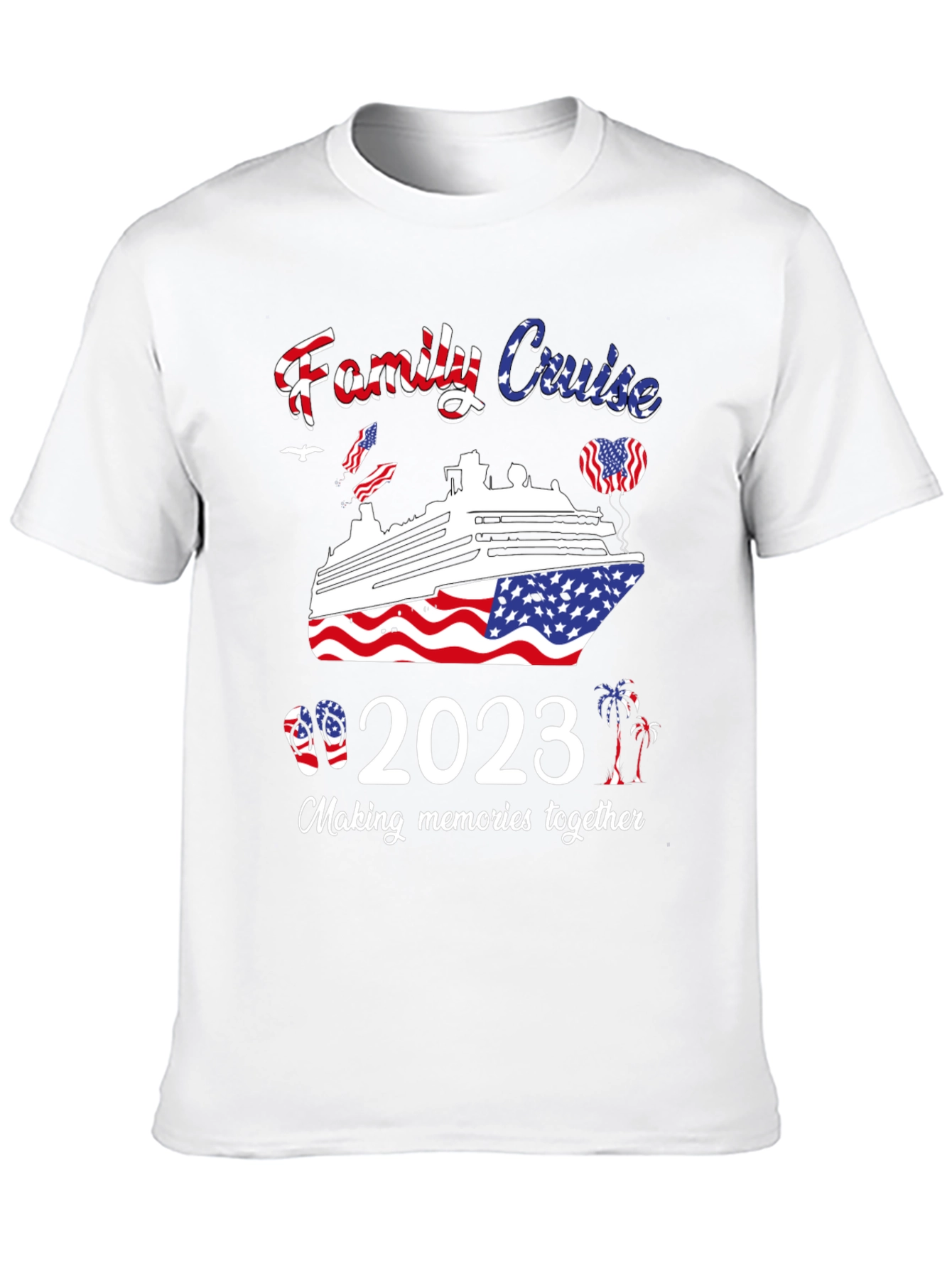 Family Cruise 2023 T-Shirt Patriotic USA Trip