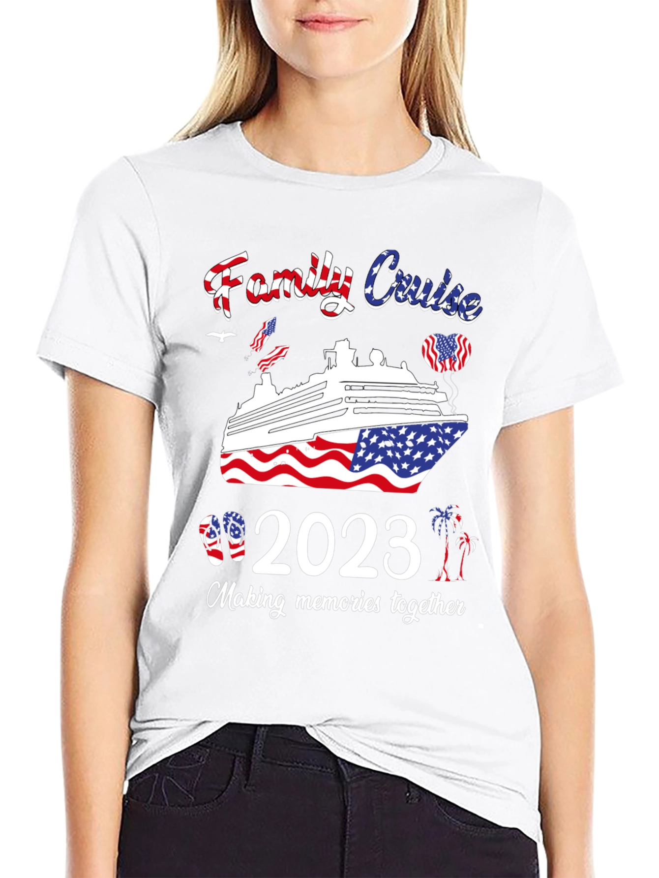Family Cruise 2023 T-Shirt Patriotic USA Trip