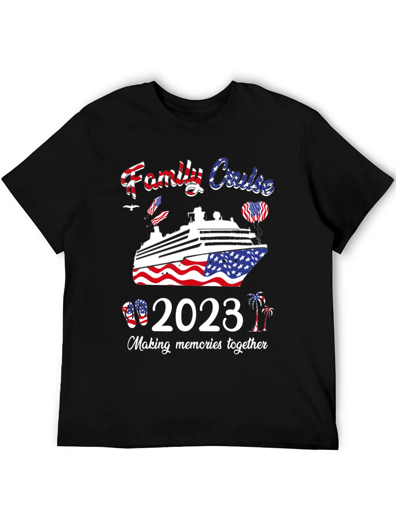 Family Cruise 2023 T-Shirt Patriotic USA Trip