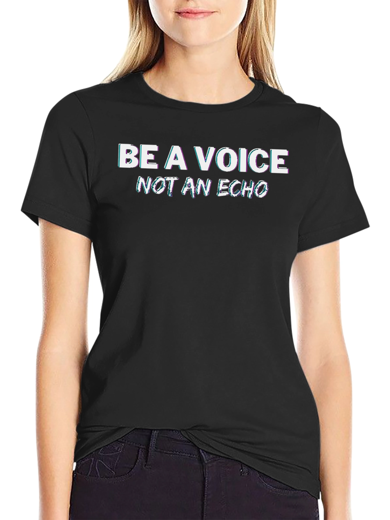 Be a Voice Tee - Stylish Black Graphic T-Shirt