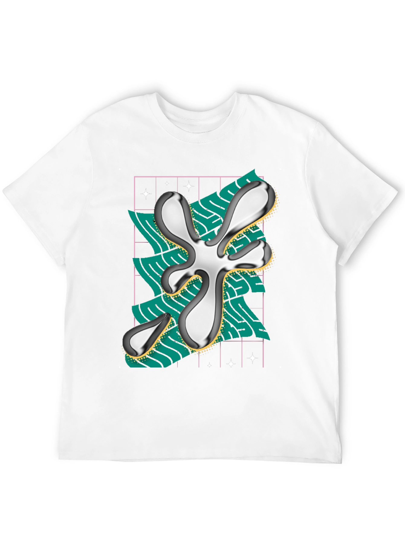 Abstract Graphic Print Black T-Shirt