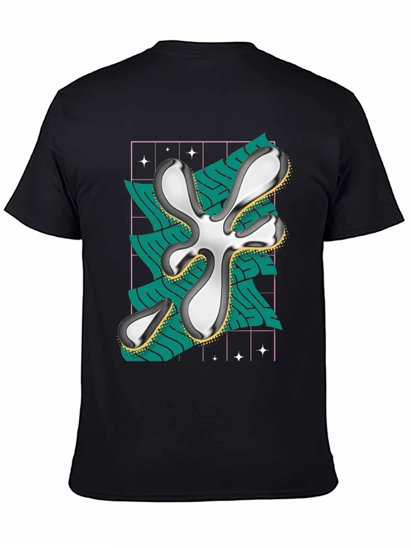 Abstract Graphic Print Black T-Shirt