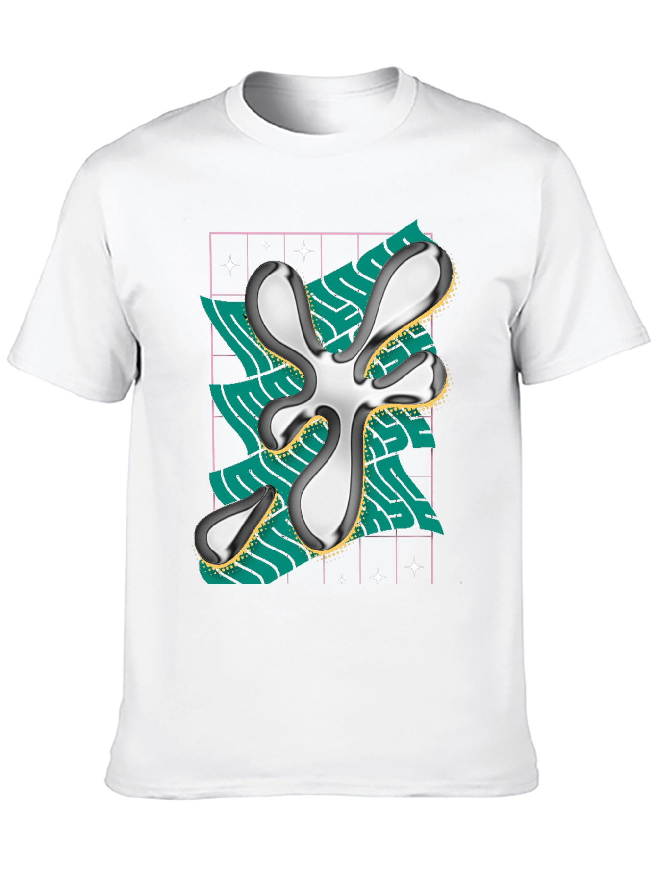 Abstract Graphic Print Black T-Shirt