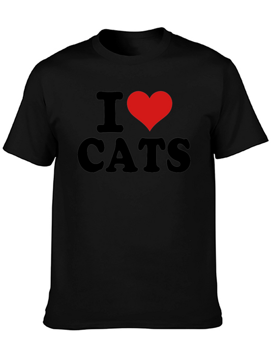 I Heart Cats Black Graphic Tee