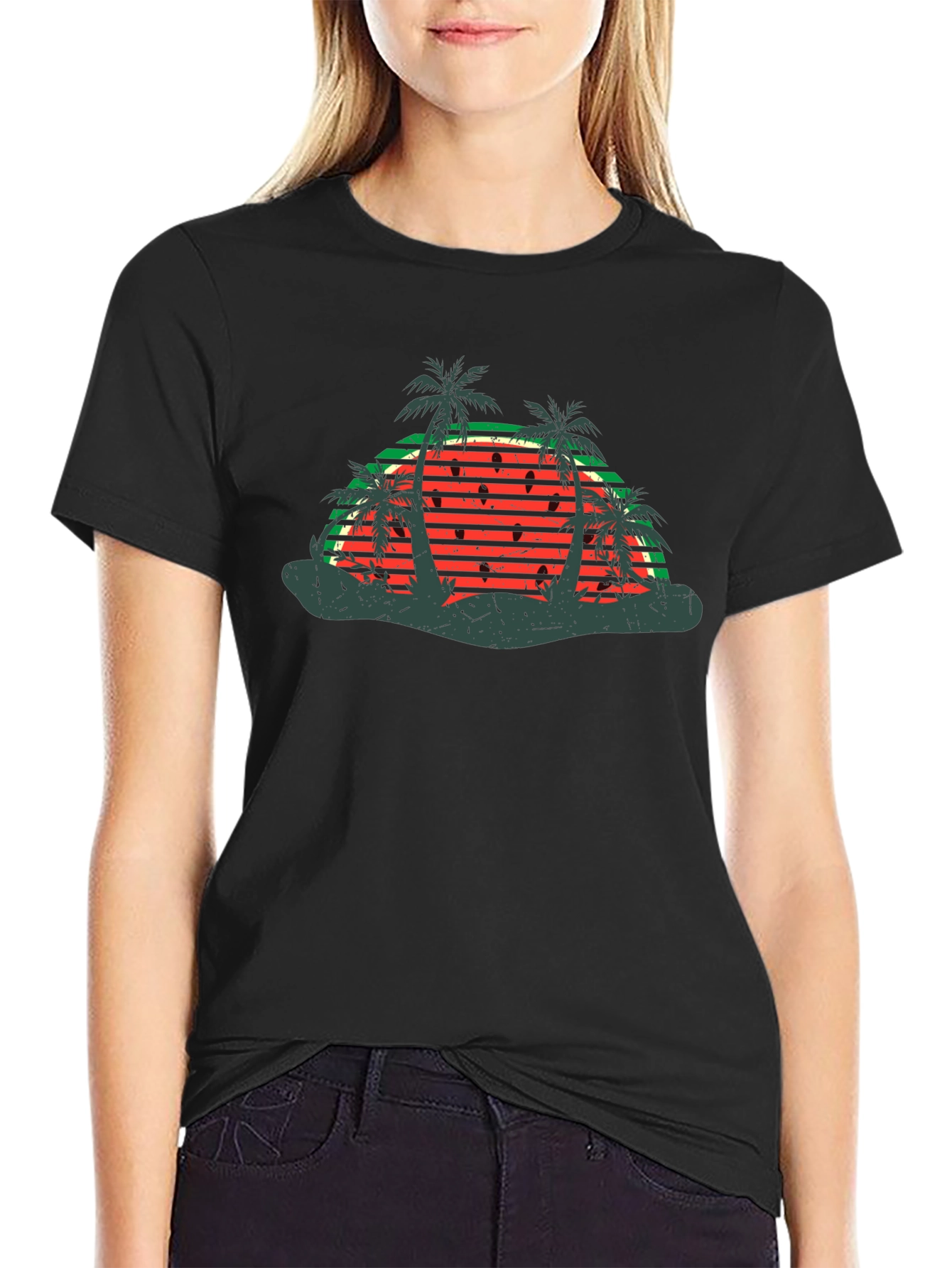 Retro Watermelon Palm Tree T-Shirt