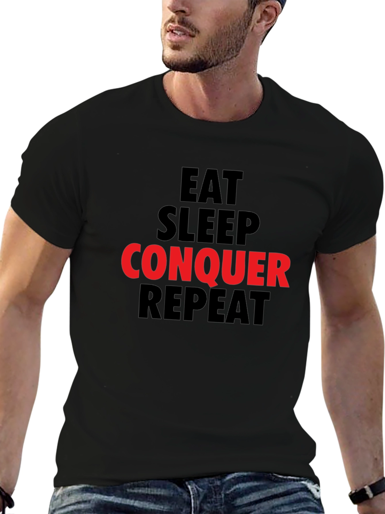 Eat Sleep Conquer Repeat Graphic Tee