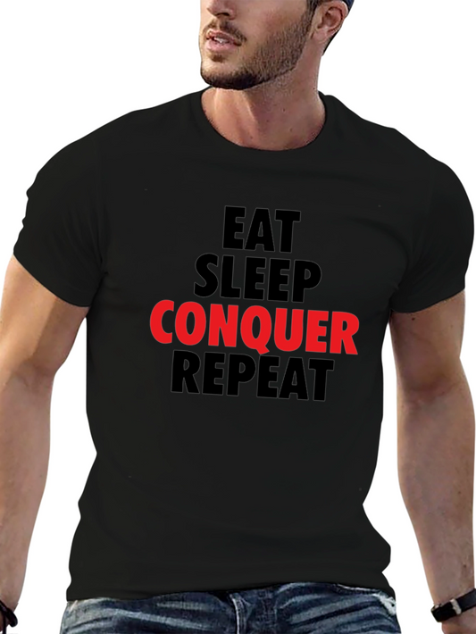 Eat Sleep Conquer Repeat Graphic Tee