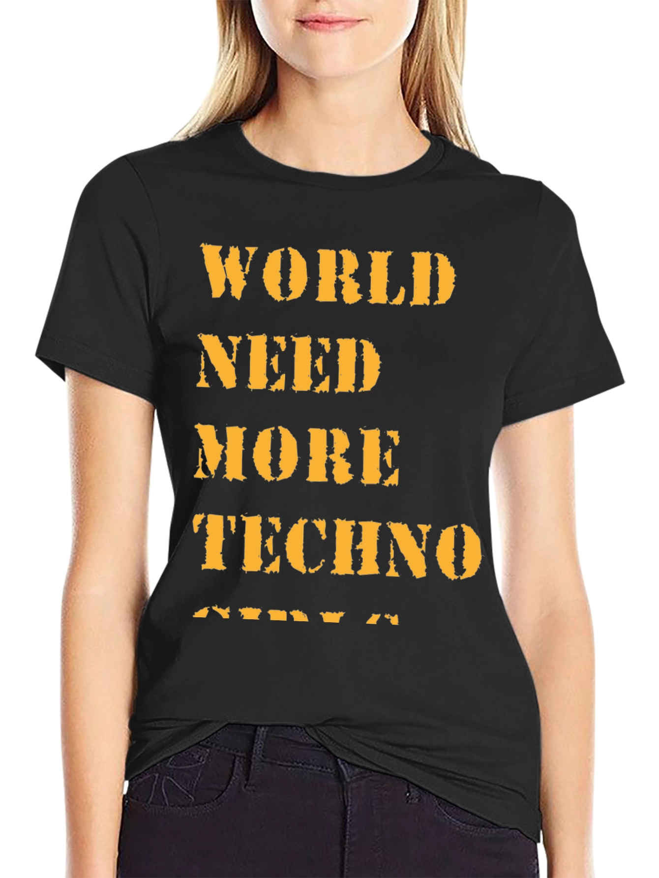 World Need More Techno Black T-Shirt