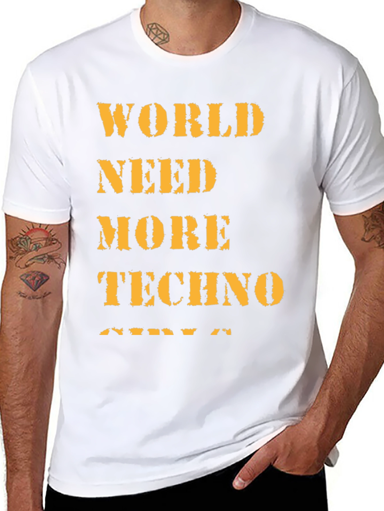 World Need More Techno Black T-Shirt
