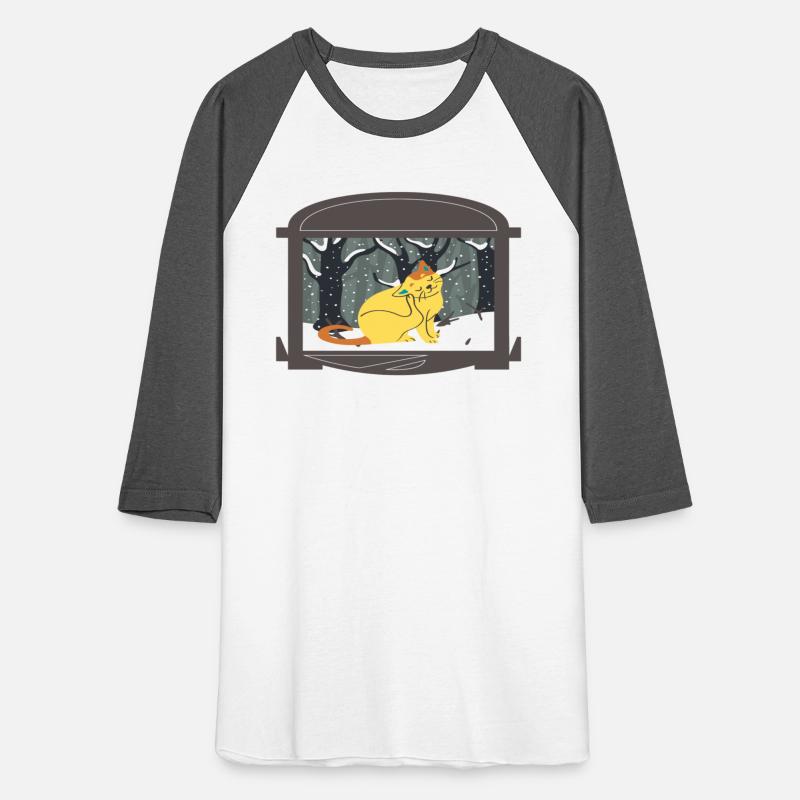 A Cat in the White Snow Forest