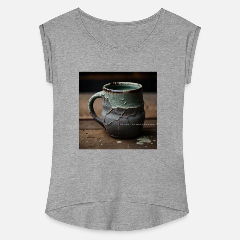 A rough ceramic mug is a handmade piece