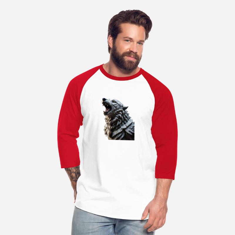 a sculpture of a wolf’s head, background is dark