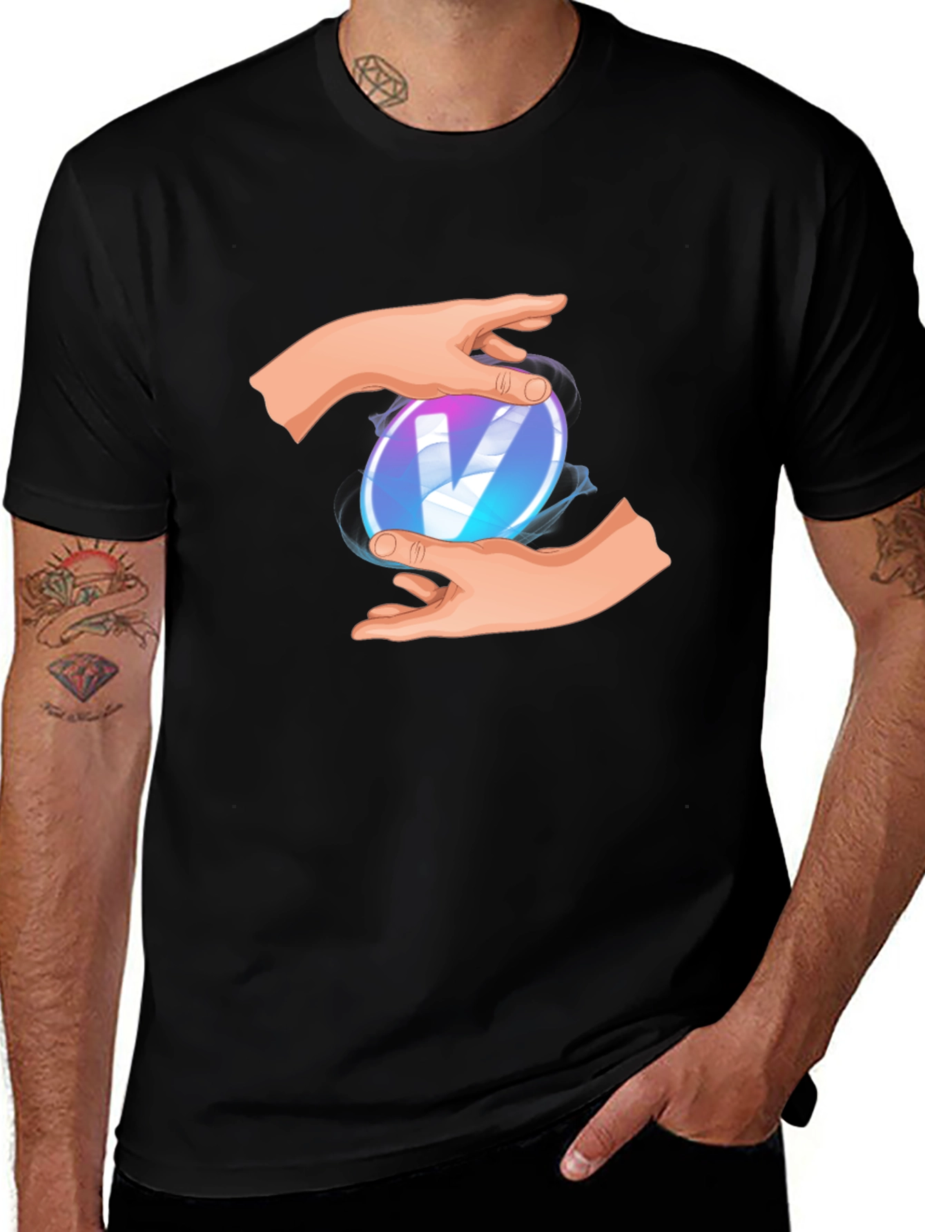 Mystic V Black Tee