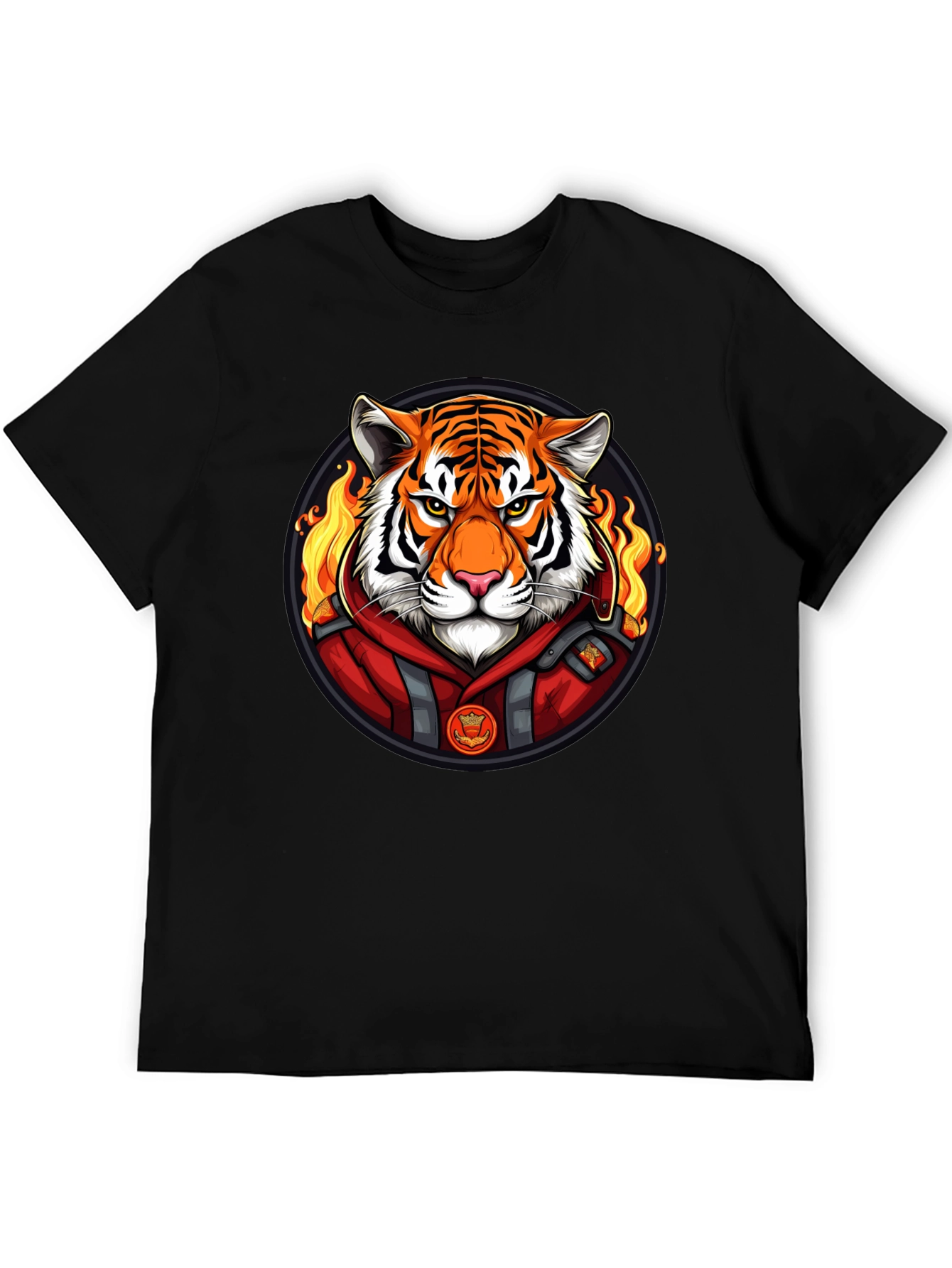Fiery Tiger Graphic Tee - Cool Animal Print
